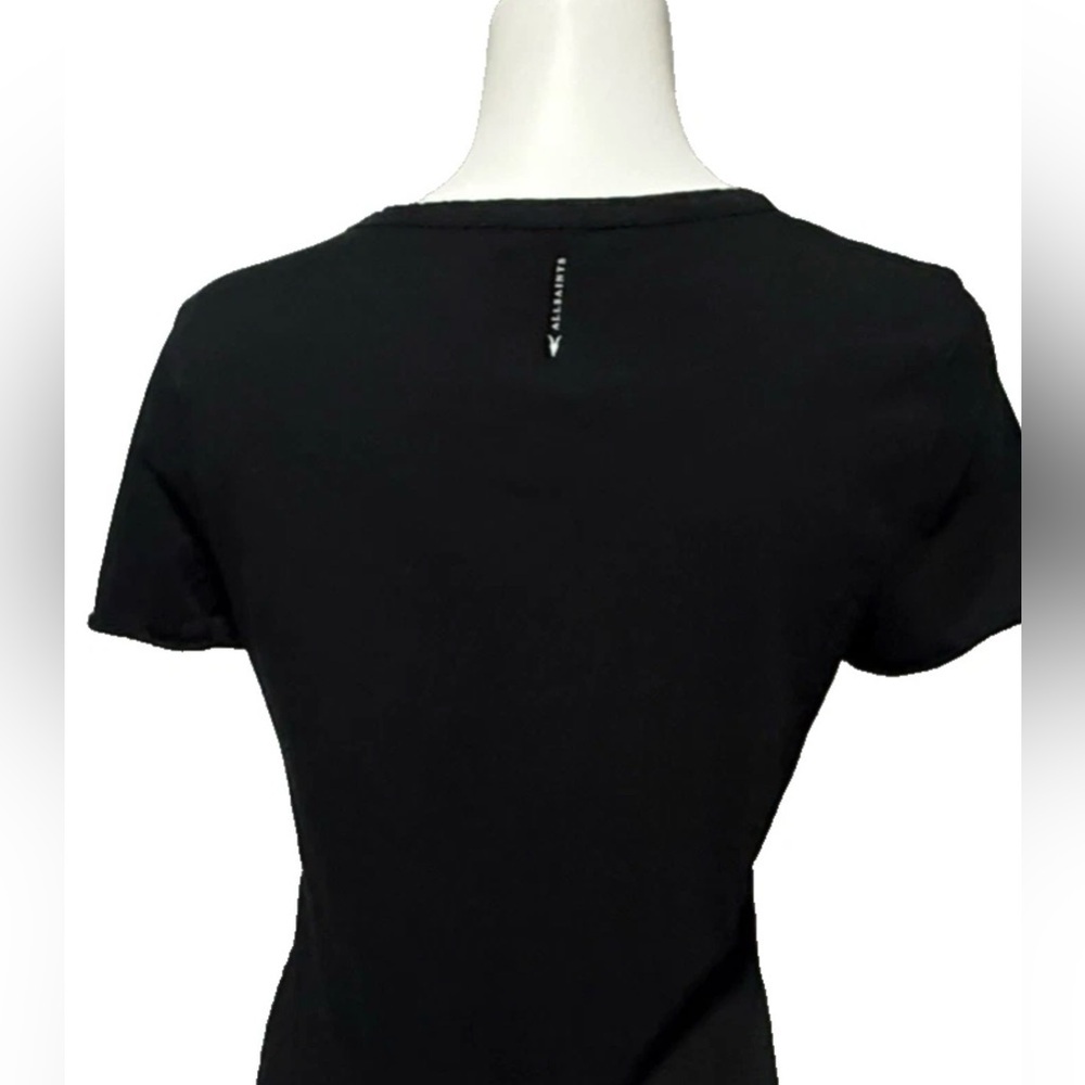 AllSaints Bela Tee Organic Cotton Womens Black Short Sleeves T Shirt Size L